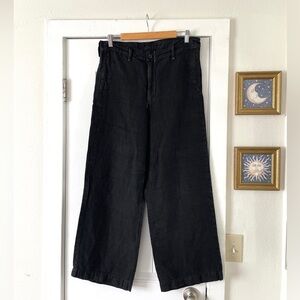 size 8* Black Wide-Leg Pants no tags minimalist casual